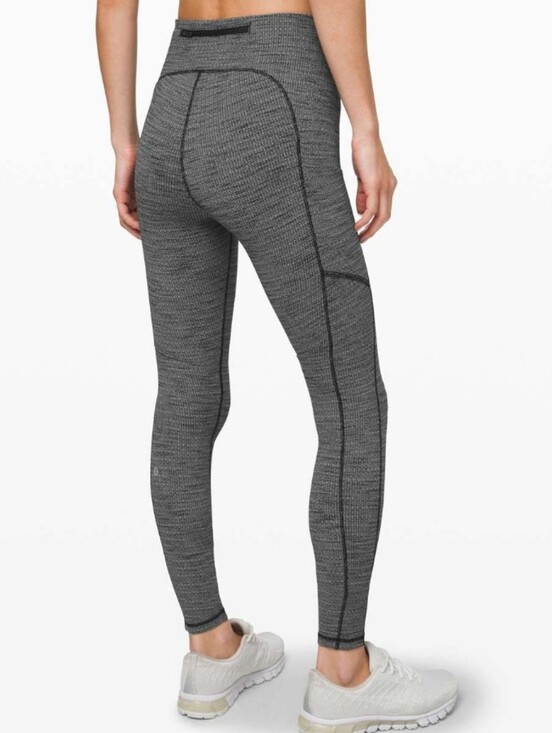 lululemon athletica Pants - Lululemon Speed Up Tight 30" - Variegated Knit Black Heathered Black